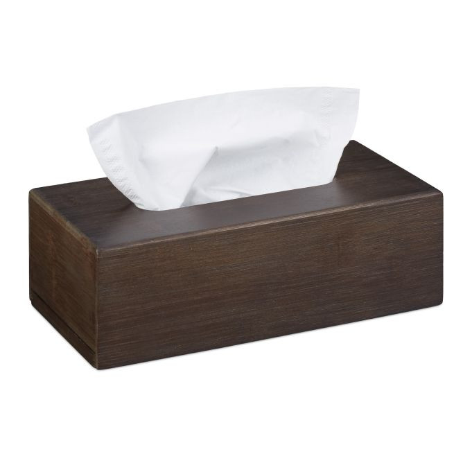 Relaxdays Bamboe tissuebox donkerbruin
