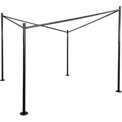 Pergola Gestell HWC-A41, Garten Pavillon Terrassenüberdachung Gestänge, stabiles 6cm Stahl-Gestell