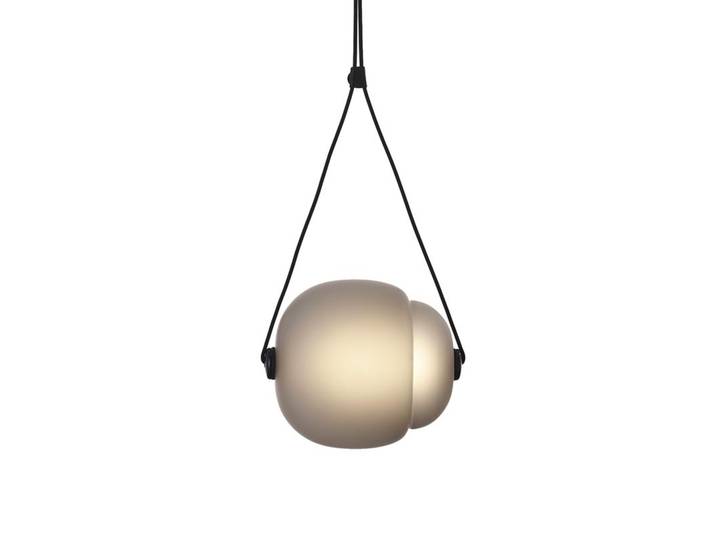 BROKIS lampe à suspension CAPSULA SINGLE (Intérieur et extérieur gravés fumés - Verre)