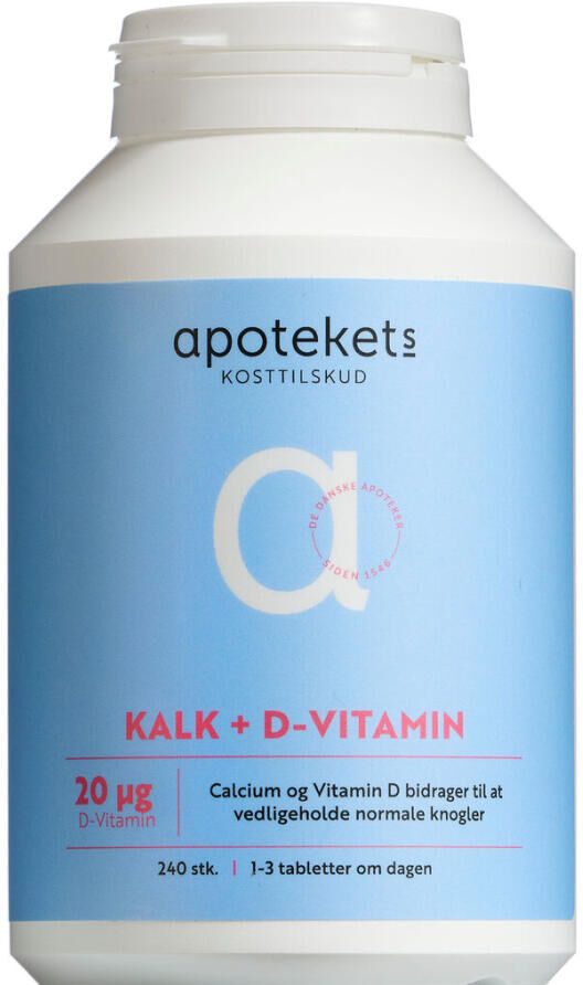 Apotekets Kalk + D-Vitamin 20 mikg Kosttilskud 240 stk