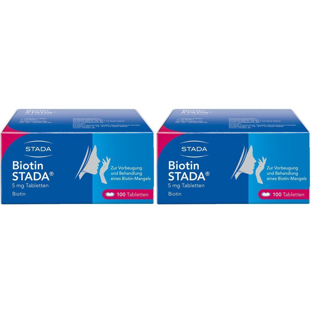 Biotin Stada 5 mg Tabletten Doppelpack 2x100 St