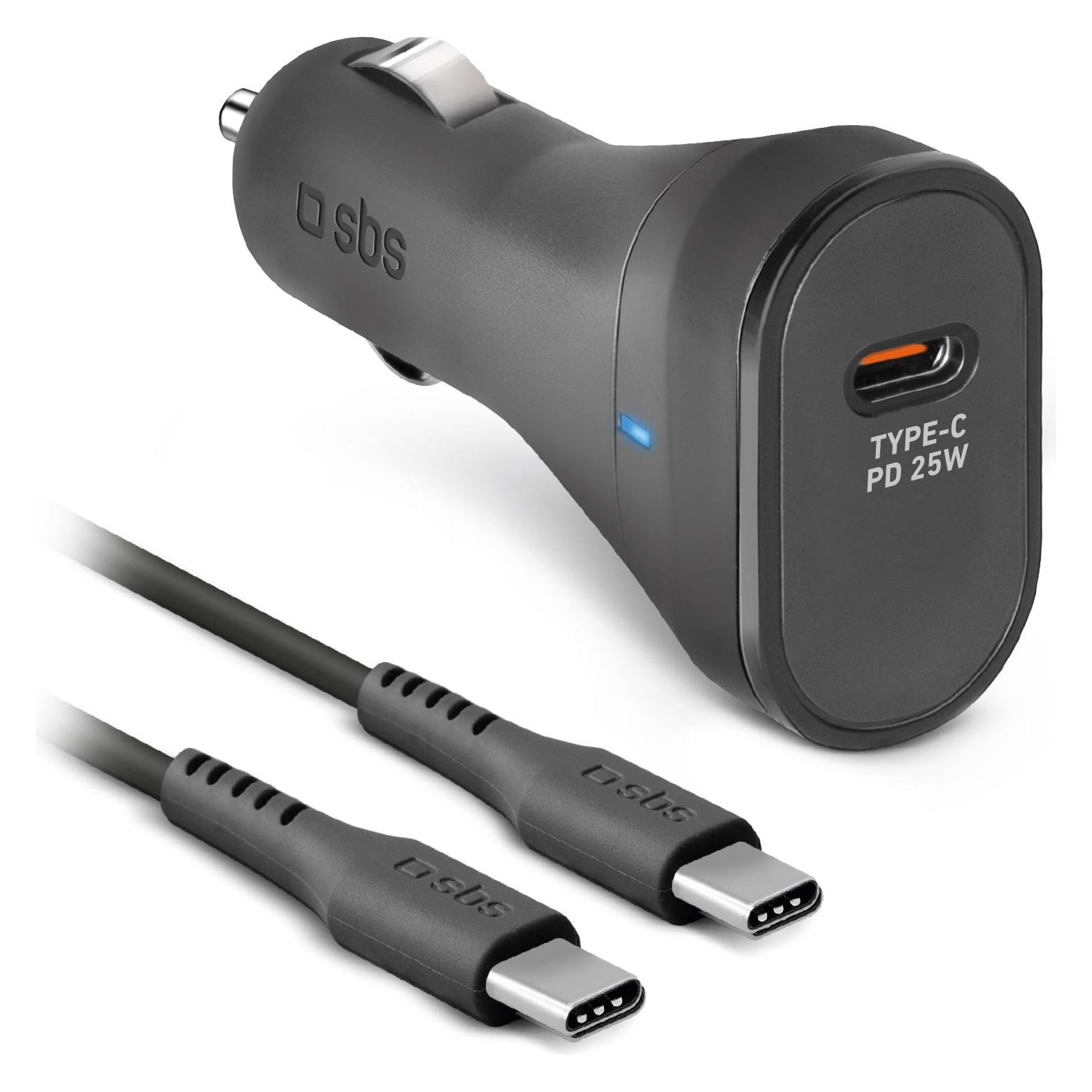 SBS PD KFZ-Ladegert 25W USB-C + USB-C Kabel 1m (TECRKITTCPD25W)