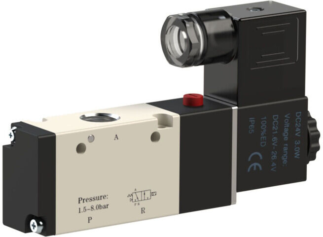 Riegler Electrovanne électropneumatique 3/2 voies, monostable, NC, G 3/8, 24 V DC (517.1205)