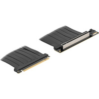 Riser Karte PCI E 5.0 x16>x16 Slot 90° mit Kabel 30cm, Riser Card schwarz