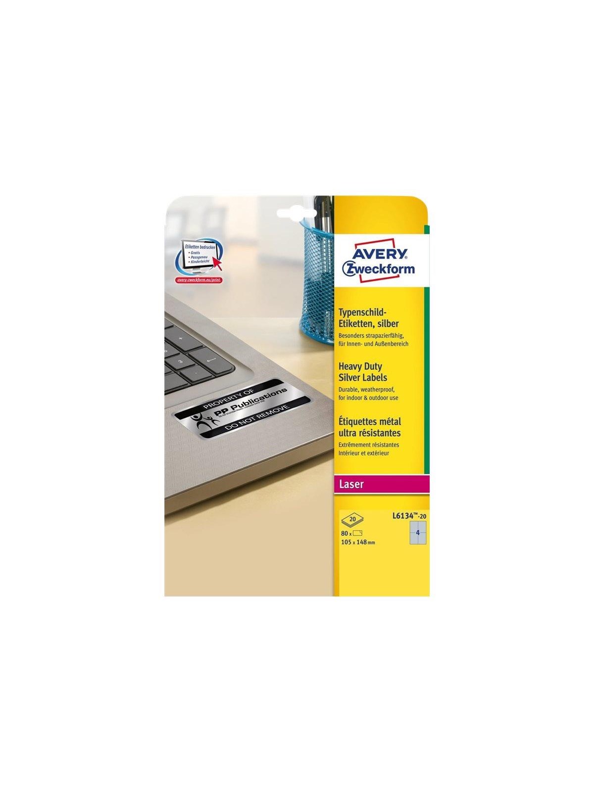 Avery L6134 - name labels - matte - 80 label(s) - A6