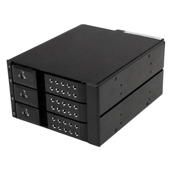 StarTech 3-fach 3,5 Zoll trägerloser SATA Festplatten Aluminium Wechselrahmen Backplane (HSB3SATSASBA)