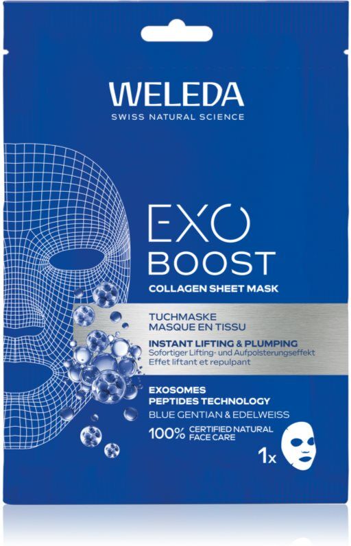 Weleda Exo Boost revitalising sheet mask with collagen 20 ml