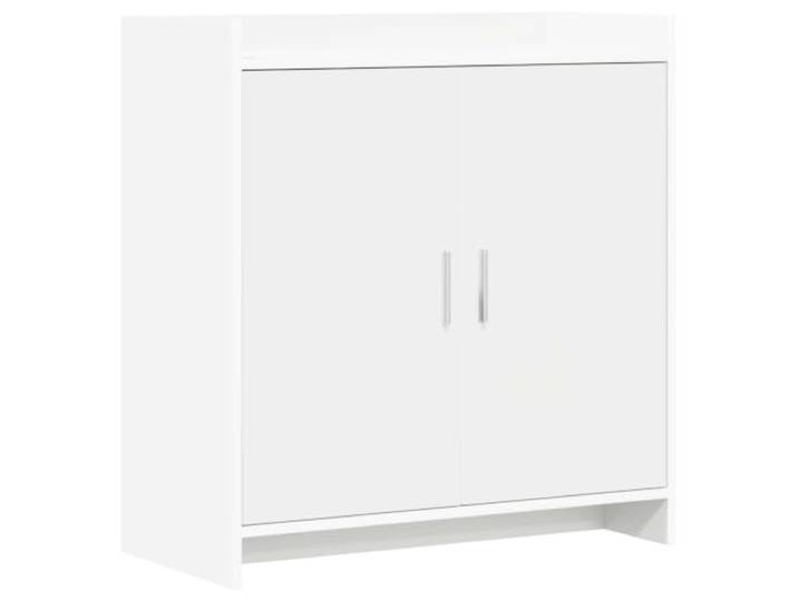 Sideboard Weiß aus Holzwerkstoff, 72 x 36 x 80 cm, mit Metallgriffen Moderne Aufbewahrung, rechteckige Form, robuste Konstruktion, vielseitig nutzbar, einfache Reinigung