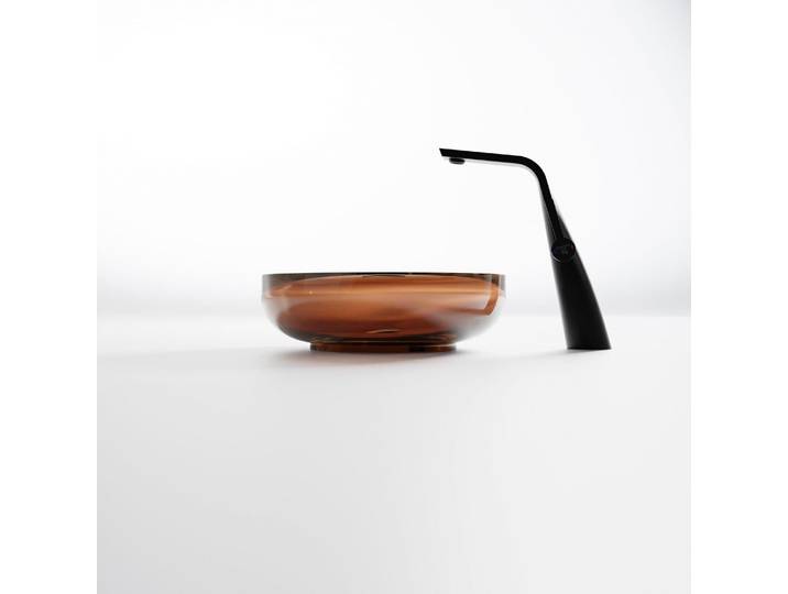 Steinberg Serie 489 Aufsatzwaschtisch, rund, aus Polyresin, mit Ablaufstopfen, 400x400x140mm, 489601033