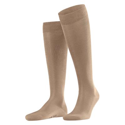 Kniestrümpfe FALKE "Tiago", Herren, Gr. 41-42, braun (camel), Baumwollmischung, unifarben, Socken Kniestrümpfe, mit leichtem Glanz, atmungsaktiv, aus Fil d’Écosse Baumwolle