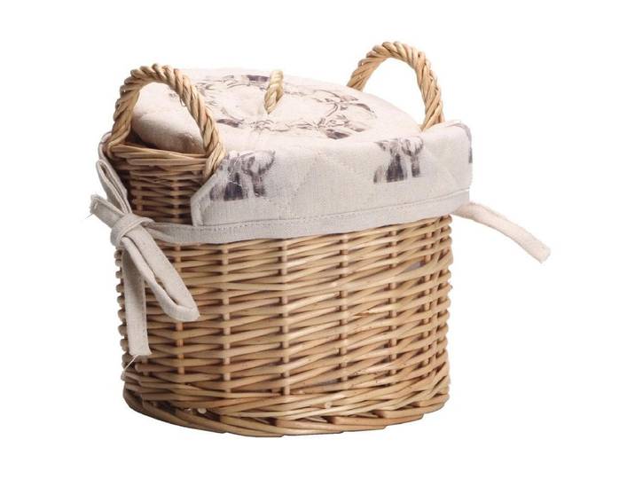 Aufbewahrungskorb NOUVEL Kartoffelkorb Hirsch Braun , braun, B:19cm H:23cm T:15cm, Naturfasern, Aufbewahrungsboxen, Aufbewahrungskorb