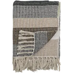Bloomingville Decke Isnel aus recycelter Baumwolle, L160xB130 cm, braun