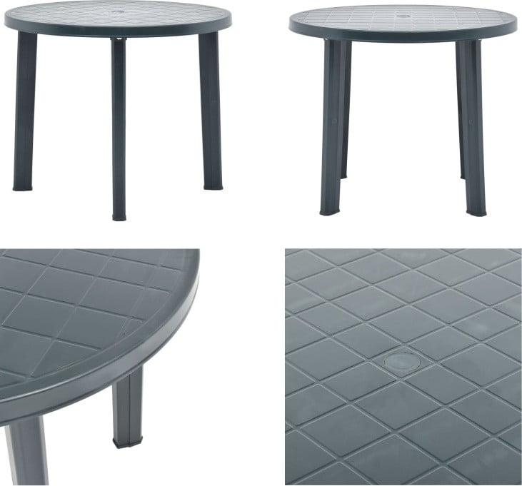 vidaXL Tuintafel groen, kunststof, B: 89 cm, D: 72 cm, H: 89 cm