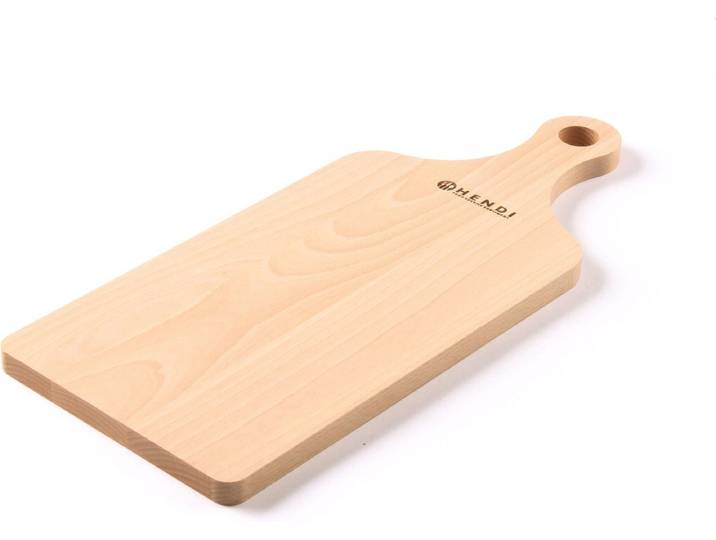 HENDI Snijplank met greep – massief beukenhout – 390x160 mm – licht hout