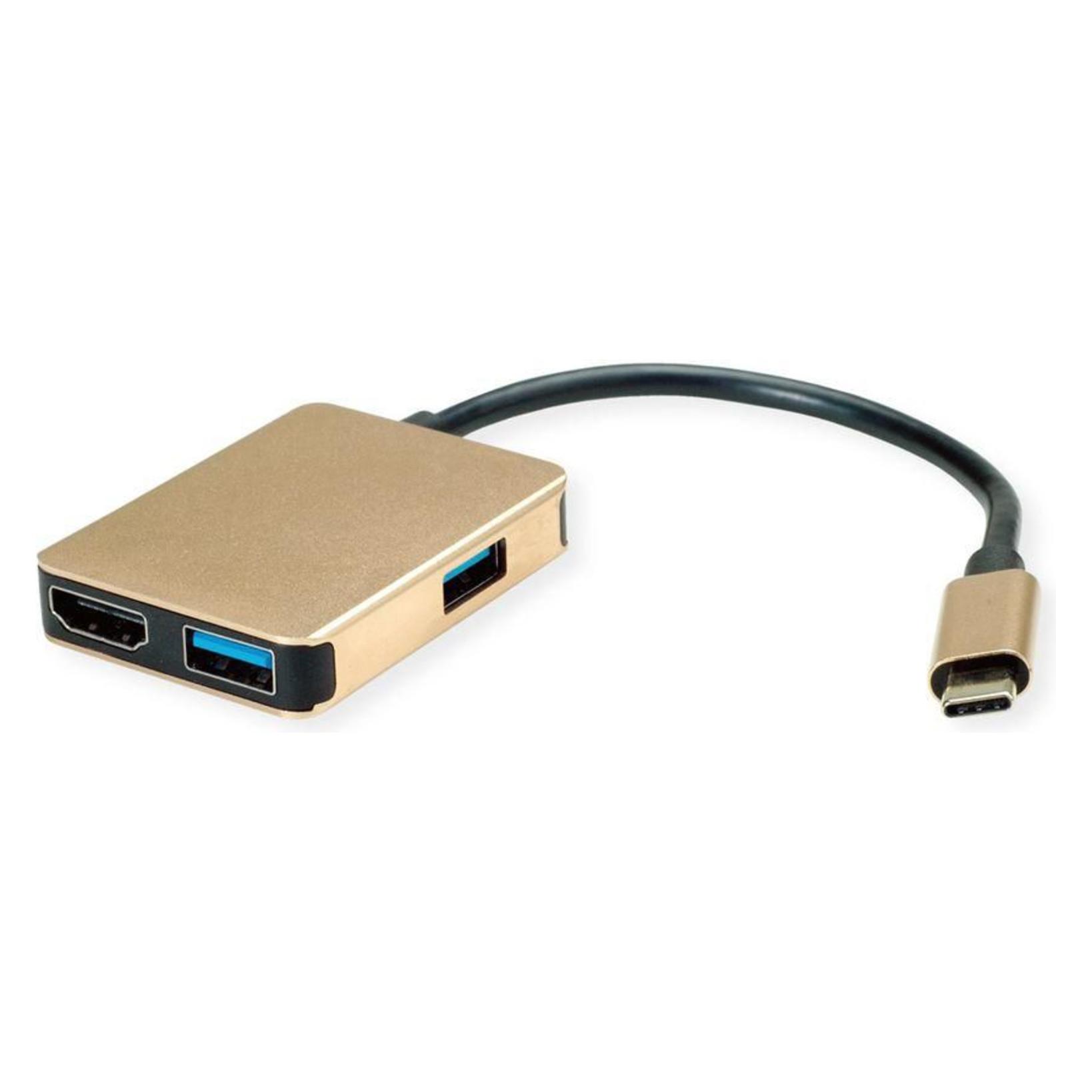 Roline 12.02.1120, Wired, USB 3.2 Gen 1 3.1 Gen 1 Type-C, Gold (USB-C) (12.02.1120)