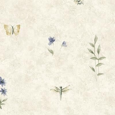Symantec Summer Botanical Sidewall Norton 32.7 Ft. x 20.5 In. Vinyl Green Floral Wallpaper Covering