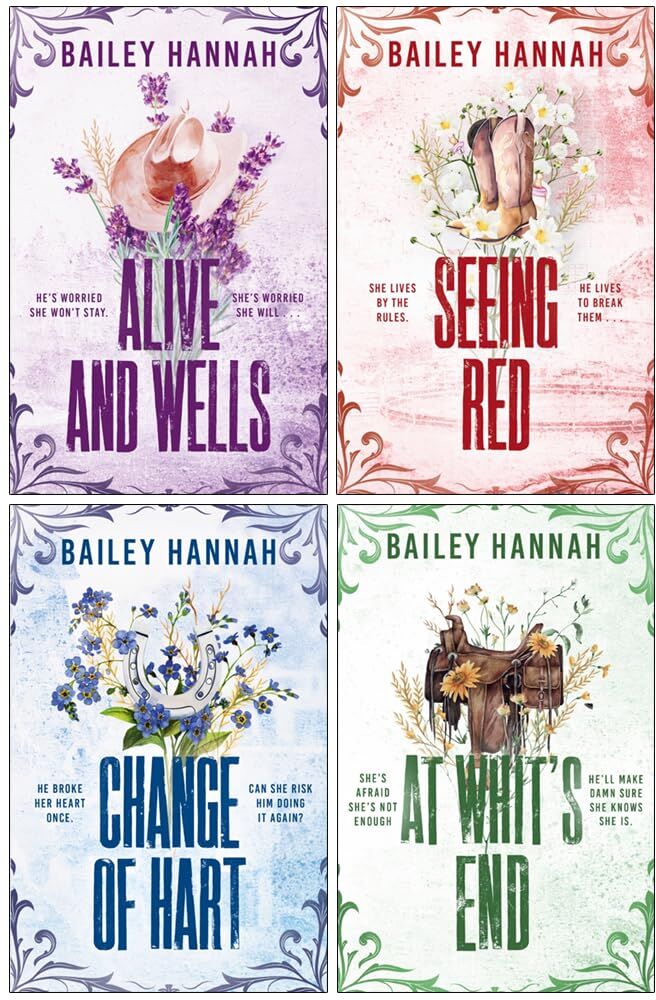 Orion Wells Ranch Series 1-4 Books Collection Set By Bailey Hannah (Alive and Wells, Seeing Red, Change of Hart and At Whit's End)