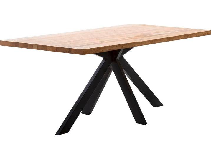 Esstisch HOME AFFAIRE New York , schwarz (natur, schwarz), B:160cm H:77cm T:90cm, Tische, Esstisch, mit modernem Spider Gestell