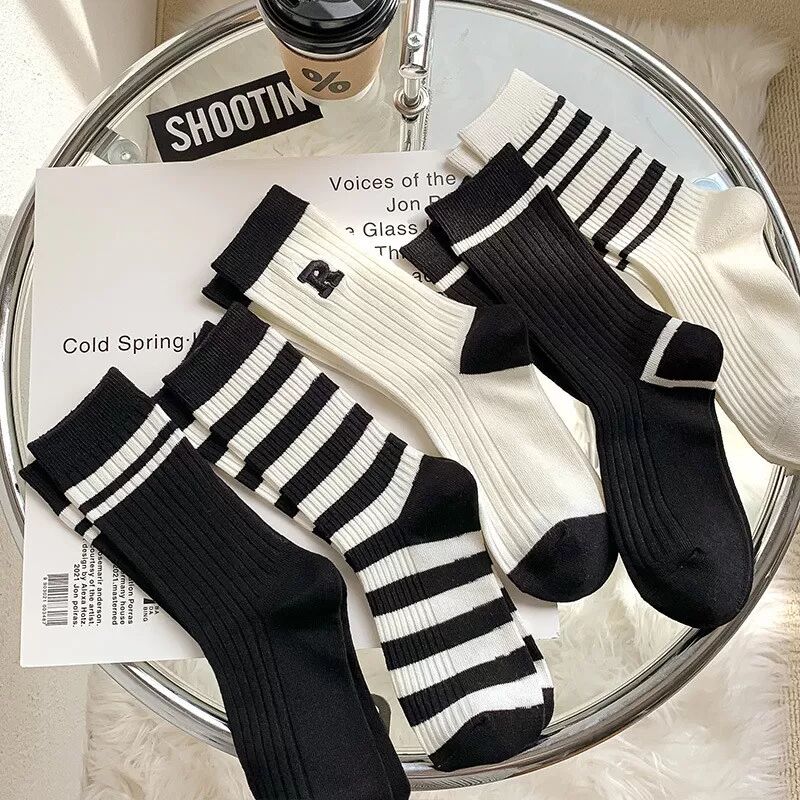 INF 5 paires de chaussettes mi-mollet rayées