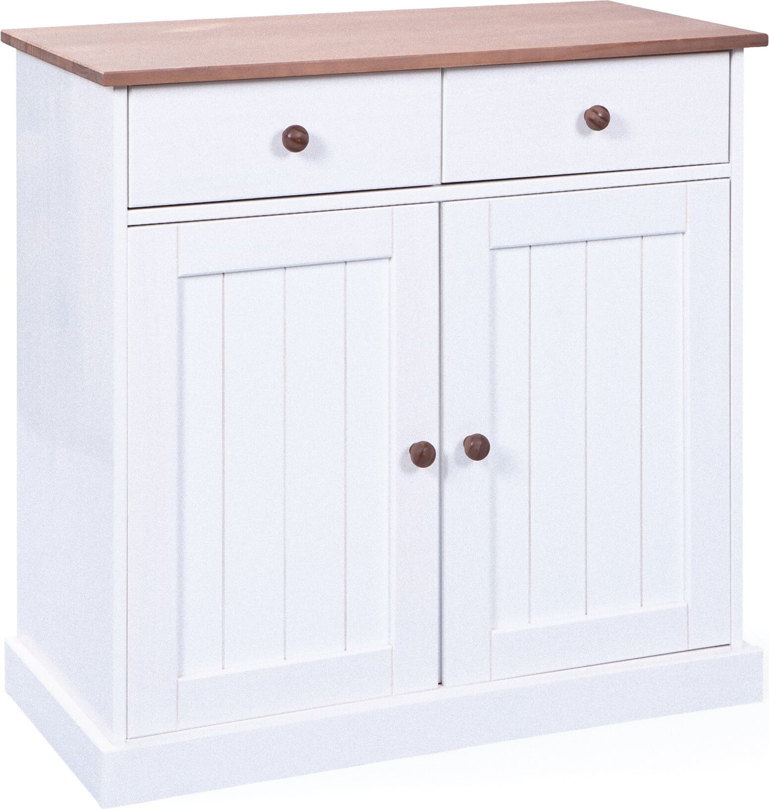 Wright dressoir met 2 deuren en 2 lades, wit en bruin