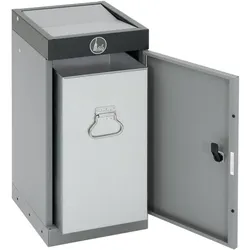 Stumpf Sortssystem ProTec-Plus, graualu/7016, verzinkter Innenbehälter, 30 Liter, Abfalleimer, Grau