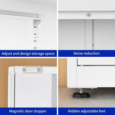 GREATPLANINC Rust-Proof Home OfficeTall File Cabinet, Lockable Storage Cabinet with Magnetic Doors & 4 Adjustable Shelves