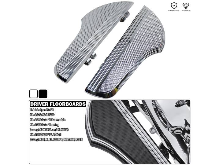 Repose-pieds pour conducteur, grands repose-pieds adaptés à Harley Freewheeler FLRT Revival FLH Heritage Softail Classic Fat Boy