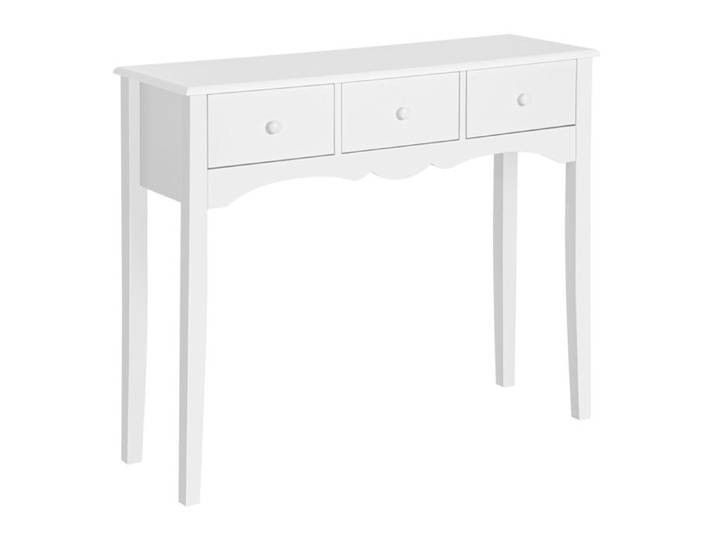 LIA Table console moderne d'entrée en MDF avec 3 tiroirs 100x32x85 cm blanche
