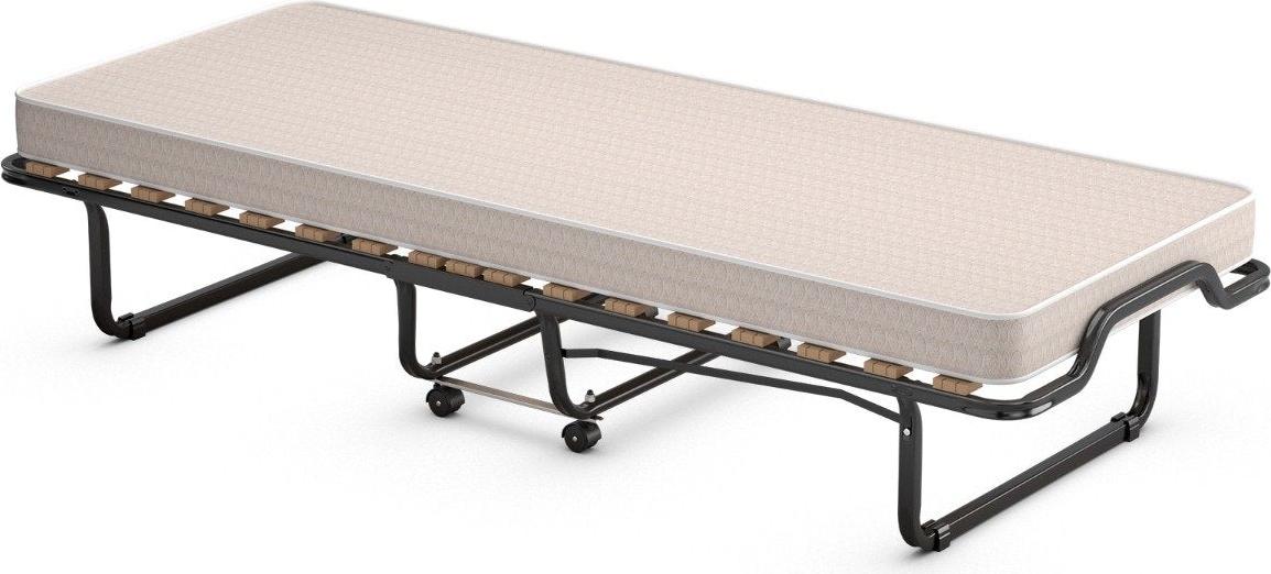 80 x 200 cm Klappbares Gästebett Faltbares Faltbett mit Matratze aus Rückstellschaum Beige hergestellt in Italien Herkunft: Italien