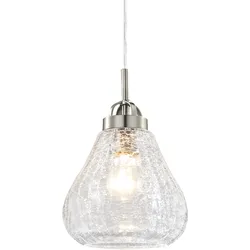 Pendelleuchte Nickel gebürstet / Craquelé mit 1 Lampe