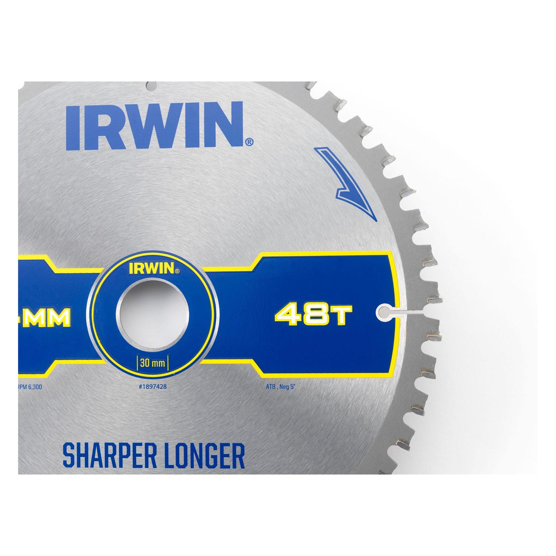 Irwin 1897428 Kreissägeblatt mit Tooth Grind ATB/Negativ Haken (1897428)