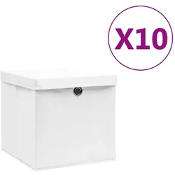 vidaXL Dasenin (10 Stück) (Platten), CD- & Schallplatten Aufbewahrung, Weiss