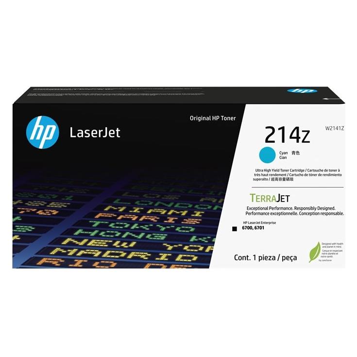 HP 214Z Toner LaserJet authentique Extra-grande capacité Cyan, 26000 pages, Cyan, 1 pièce(s) (C) (W2141Z)