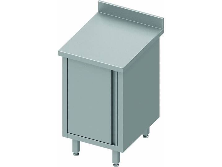 Meuble Bas Inox Avec Dosseret - 1 Porte Battante - Gamme 800 - Stalgast - l- L450- P800- h900- Inox l- L450- P800- h900- Inox
