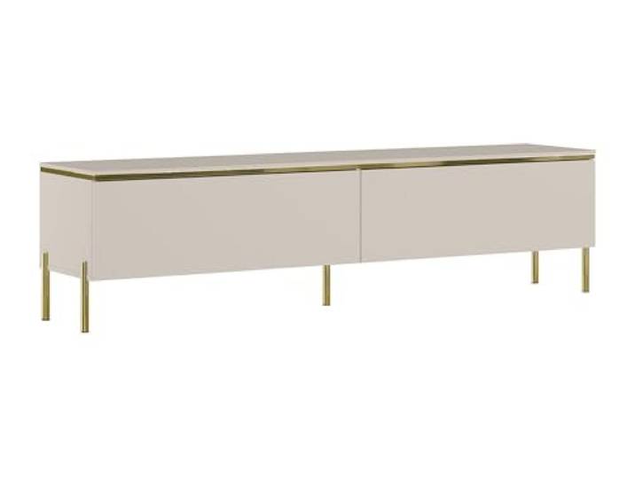 Vente-unique Pascal MORABITO - TV-Schrank mit 2 TÃ Â ÂÂ Ã Â ¼Ren Ã Â ÂÂ Ã Â ÂÂ Beige und Gold Ã Â ÂÂ Ã Â ÂÂ VUKIA