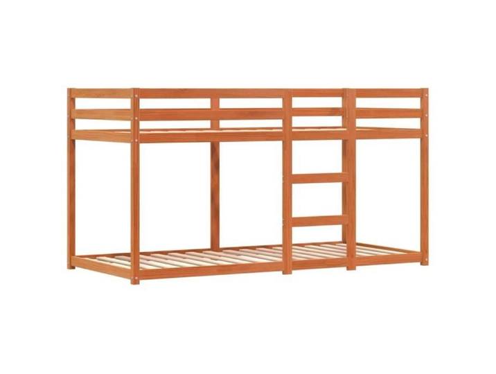 Lit superposé - SURENHAP - DNS101240 - Bois pin massif - Rideaux blanc/noir - 90x190 cm