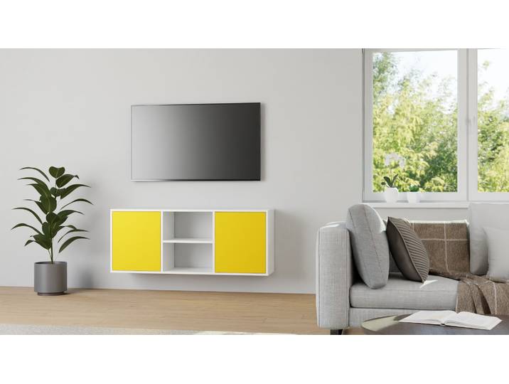 Hängesideboard nach Maß – diverse Materialien MDF Beschichtet MDF Weiß matt