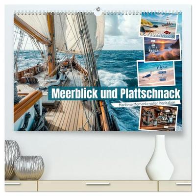 Meerblick und Plattschnack (hochwertiger Premium Wandkalender 2026 DIN A2 quer), Kunstdruck in Hochglanz