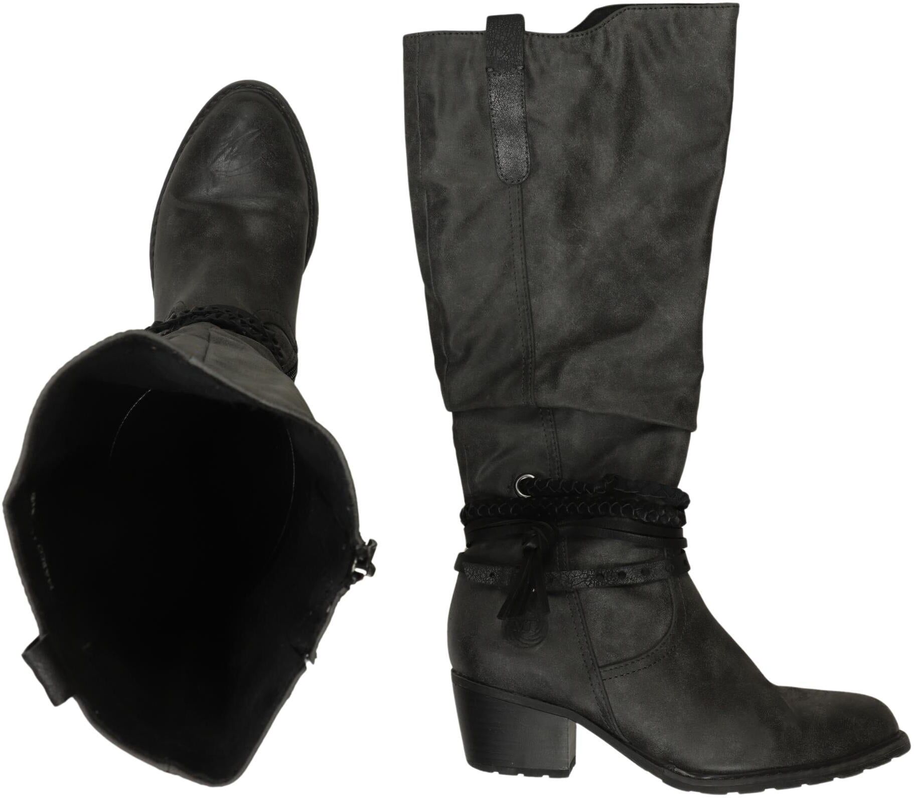 Marco Tozzi Damen Stiefel, Schwarz, Gr. EU 37, Kunstleder - Second Hand