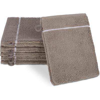 Waschhandschuh ROSS "Überkaro 9032", beige (flanell, champagner), B:12cm L:20cm, Frottier, Frottier, Handtücher, 100% Baumwolle, made in Germany