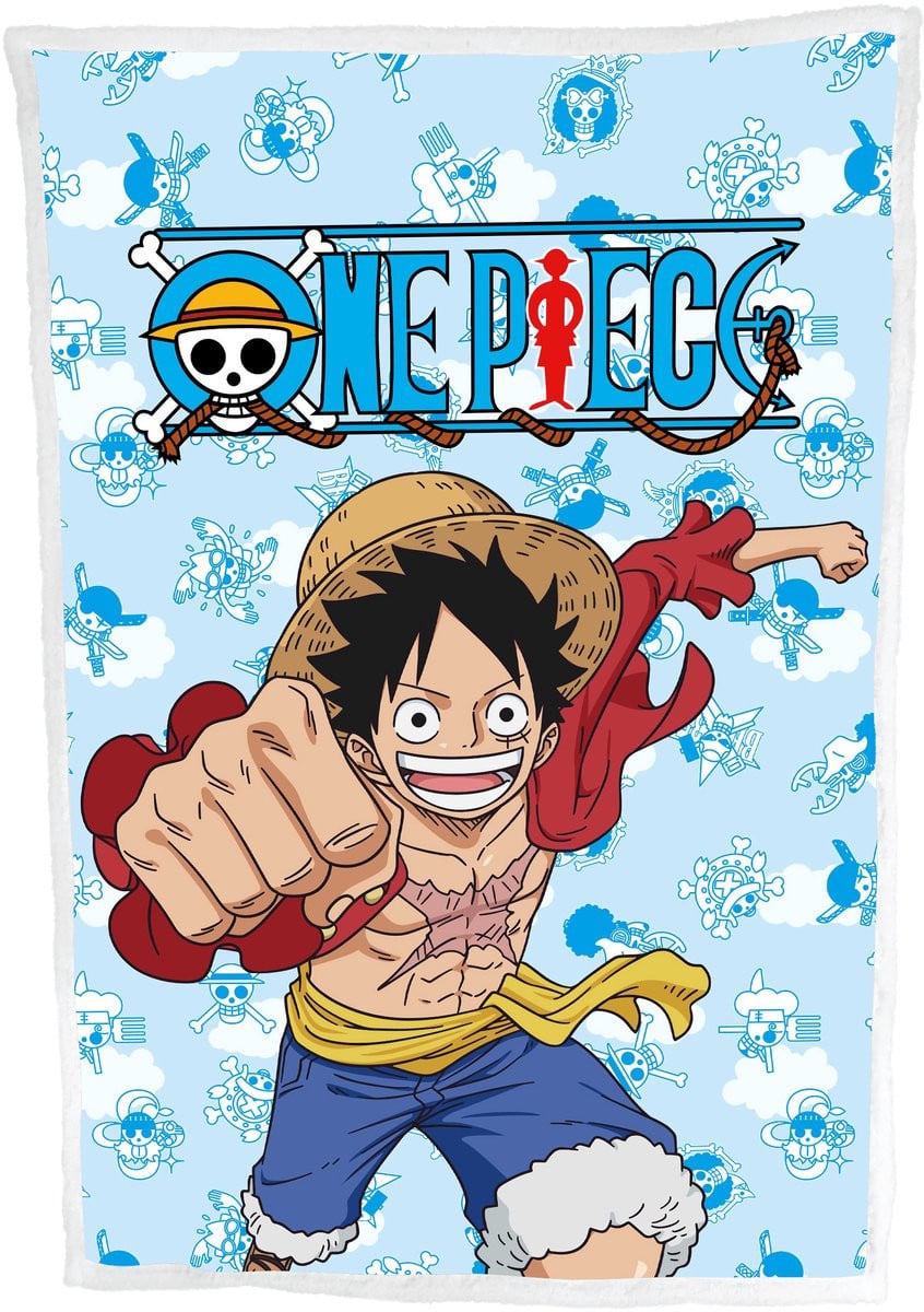 One Piece Sherpa Fleecedeken Piraat - 100 x 150 cm - Polyester