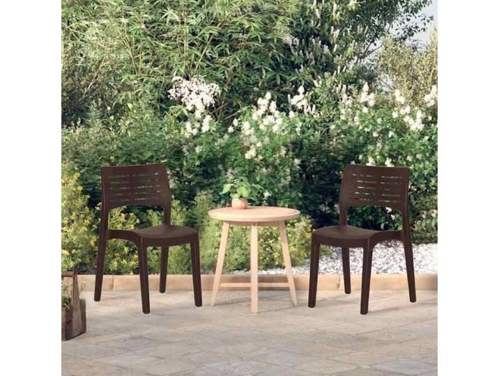 Maison Exclusive - Chaises de jardin lot de 2 Moka Polypropylène