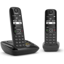 Gigaset As690a Duo Dect Phone Black W/Answer, Telefon, Schwarz
