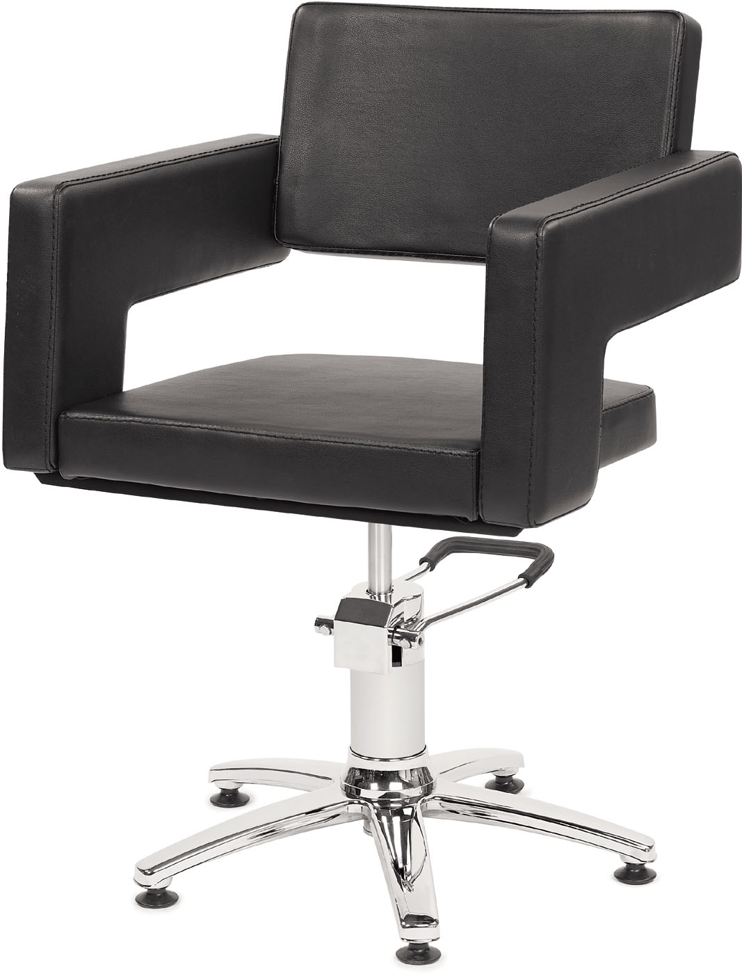 Original Best Buy Odeon Friseurstuhl Schwarz mit 5-Stern-Basis SN-0190102