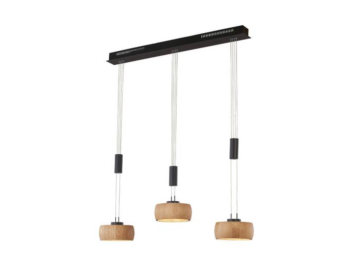 Led-Hängeleuchte Shine-Wood, Schwarz, Holz, Metall, Eiche, 20x150x100 cm, Lampen & Leuchten, Innenbeleuchtung, Hängeleuchten, Pendelleuchten