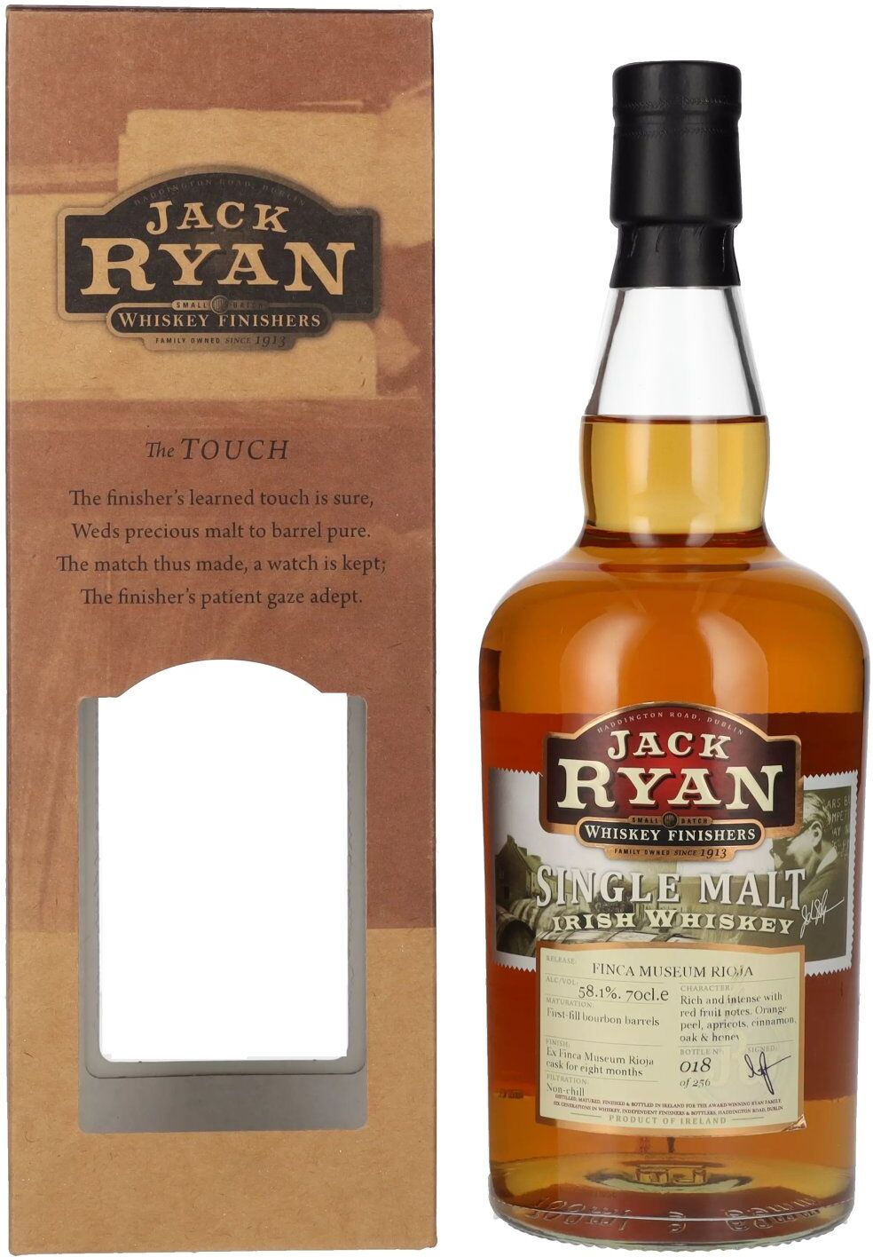 Jack Ryan Whiskey Jack Ryan 12 Years Old FINCA MUSEUM RIOJA Single Malt Irish Whiskey 58,1% Vol. 0,7l in Geschenkbox
