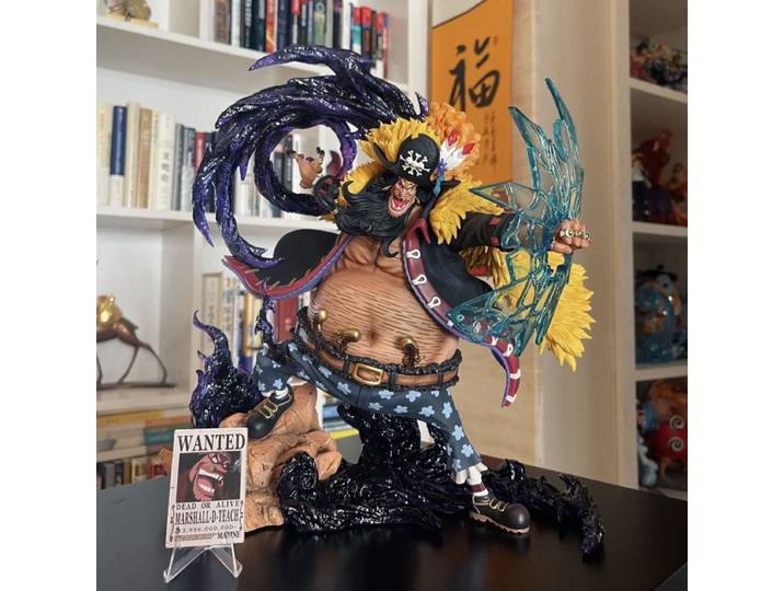 Figurine d'action One Piece de 22 cm, Blackbeard, figurine Black Beard D Teach, statue en PVC GK, modèle de collection, poupée, cadeaux de Noël