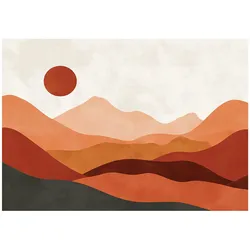 FOTOTAPETE Art Deco Gebirge Orange 150x105 cm