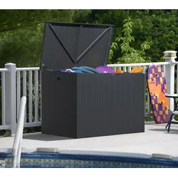 Shelterlogic Stahl Gartenbox | 870 L | Kissenbox & Auflagenbox | Anthrazit | 79x138x93 cm - Anthrazit