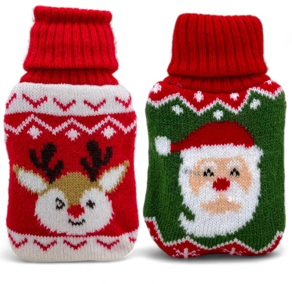 Set Handwarmers met Gebreide en Fleece Cover - Multicolour - Vingerwarmers voor Koude Winterdagen
